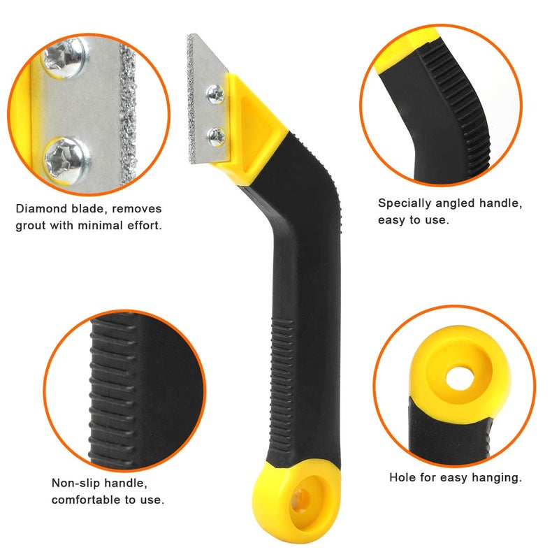 Coitak Tile Grout Saw Angled Grout Saw with 3 Pieces Extra Blades Replacement, Grout Removal Tool for Tile Cleaning - Image 3